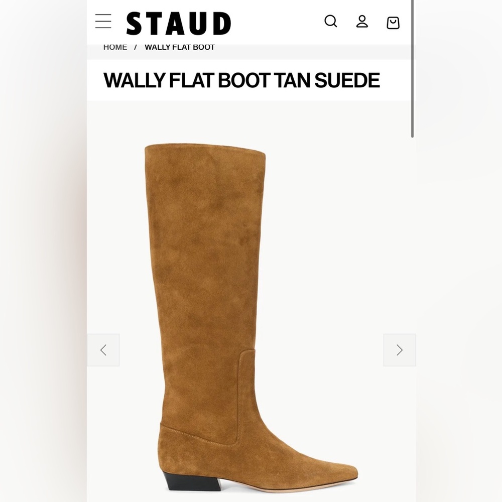 STAUD Wally Flat Boot in Tan | Size 39